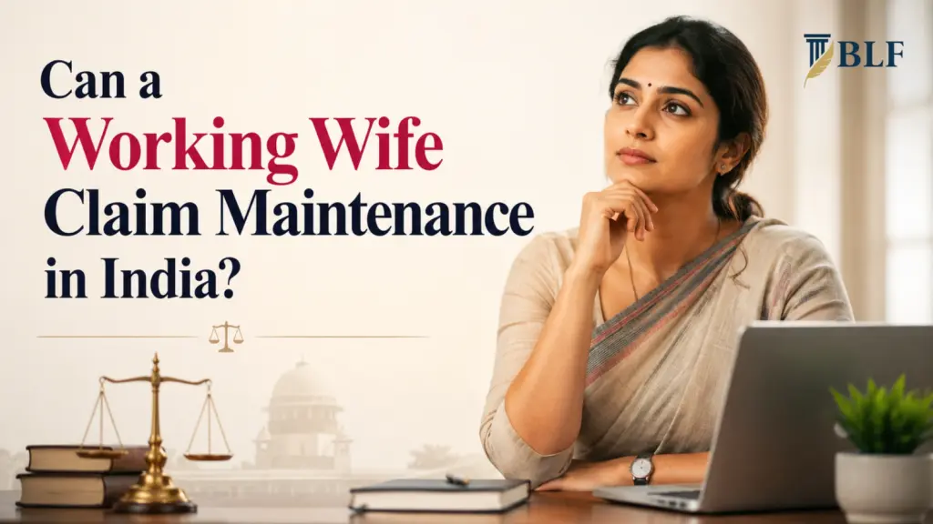 Can a working wife claim maintenance in India