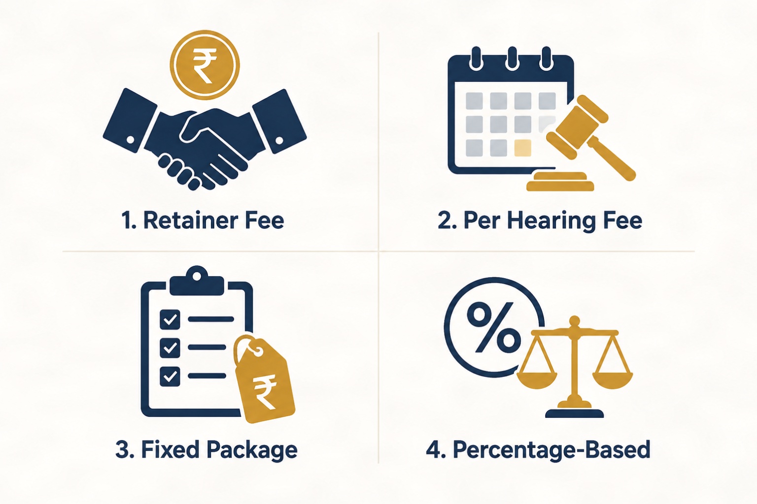 Different fee structures used by divorce lawyers in Delhi